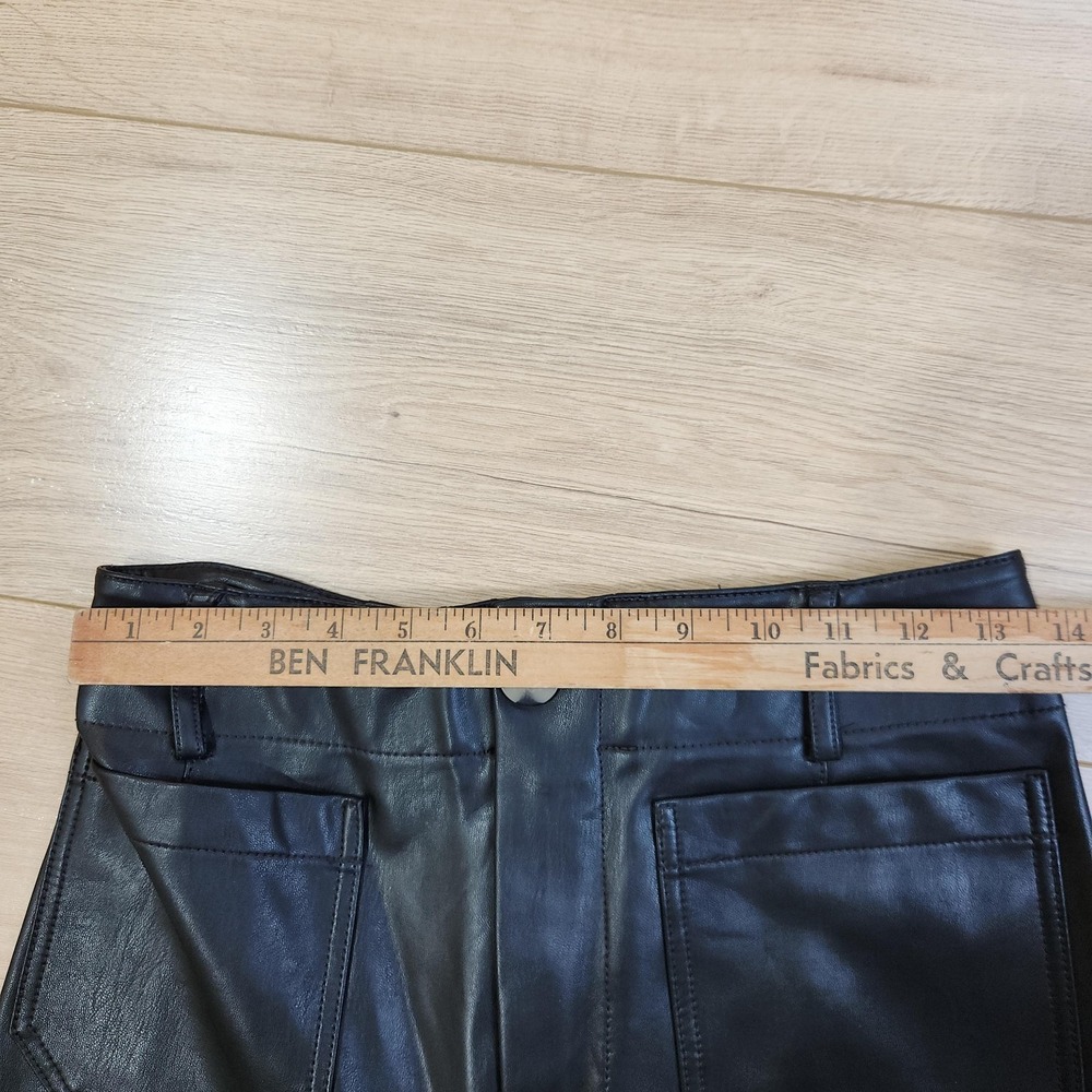 Maeve Pants Womens 27 Black The Colette Faux Leather Cropped‎ Wide Leg High Rise - Picture 5 of 8